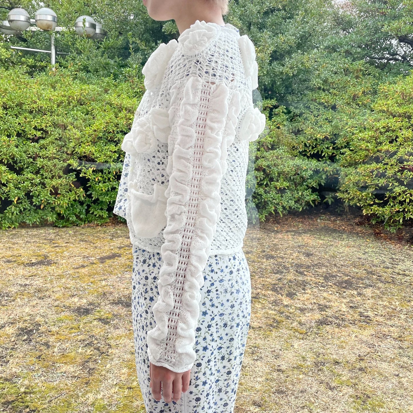 bubble cardigan / white / バブルカーディガン