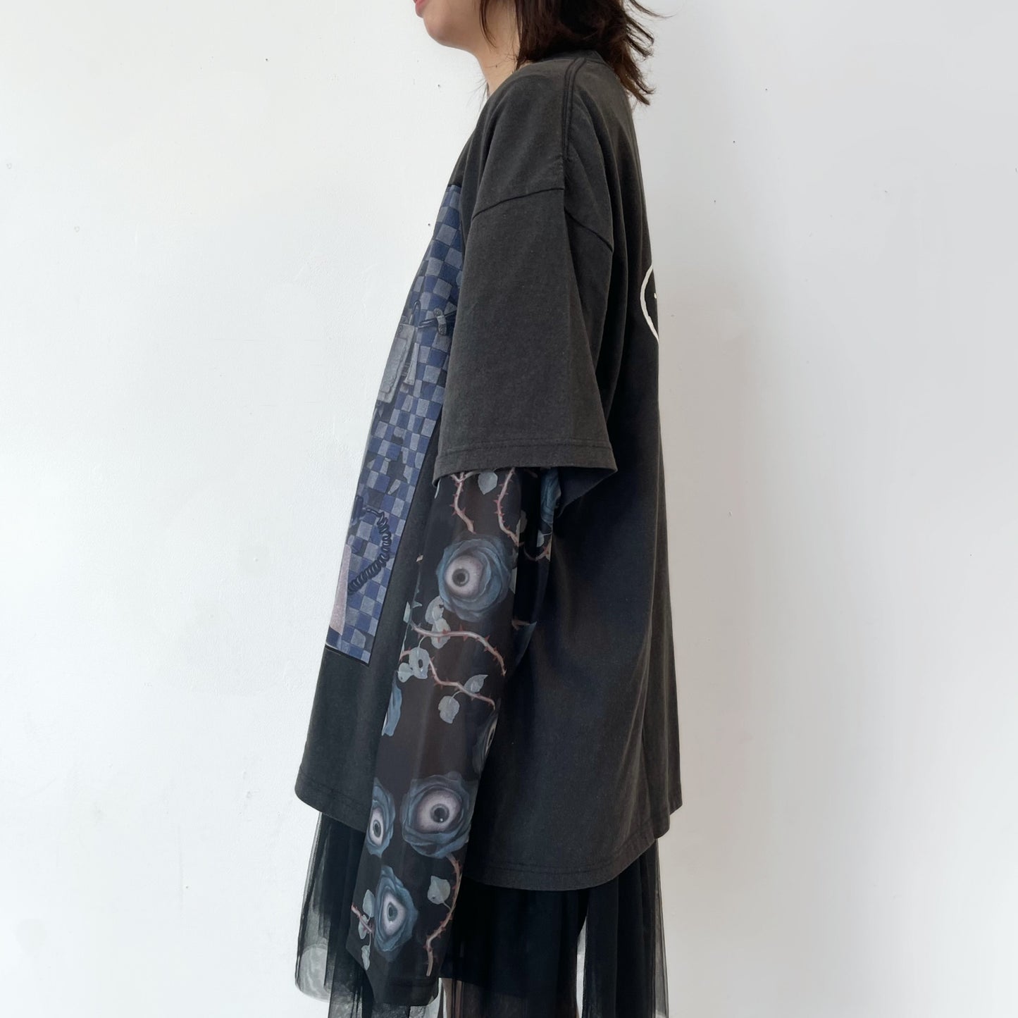 ECT T-SHIRT BIOWASHED  ARTWORK BY TREVOR BROWN / BLACK / グラフィックプリントTシャツ