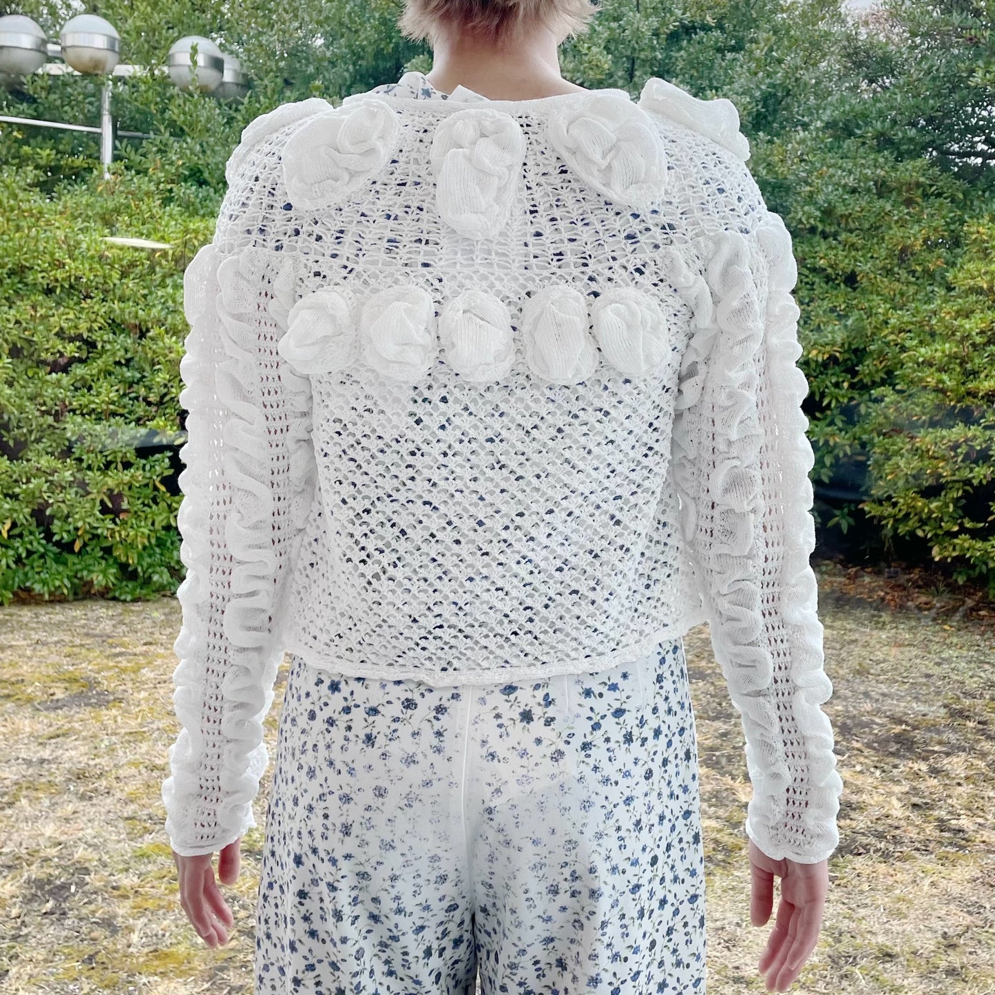 bubble cardigan / white / バブルカーディガン