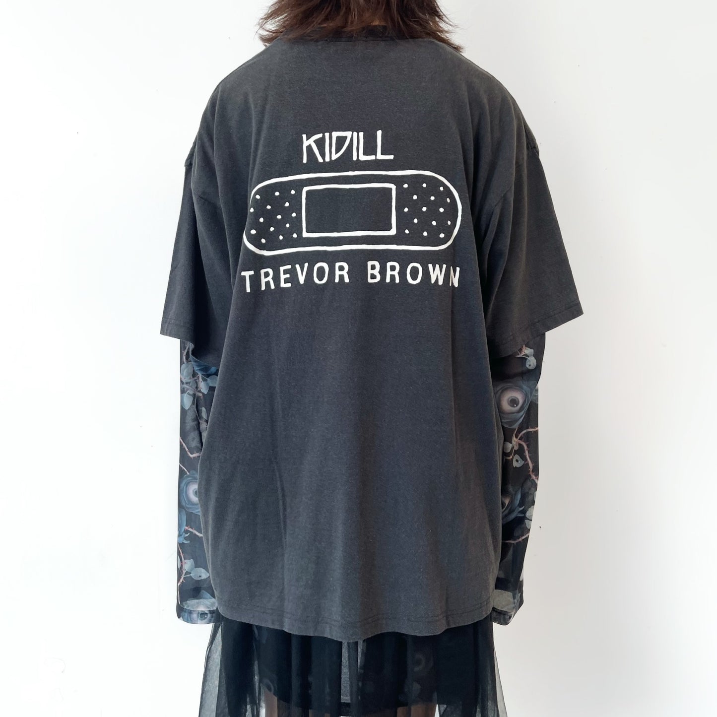 ECT T-SHIRT BIOWASHED  ARTWORK BY TREVOR BROWN / BLACK / グラフィックプリントTシャツ
