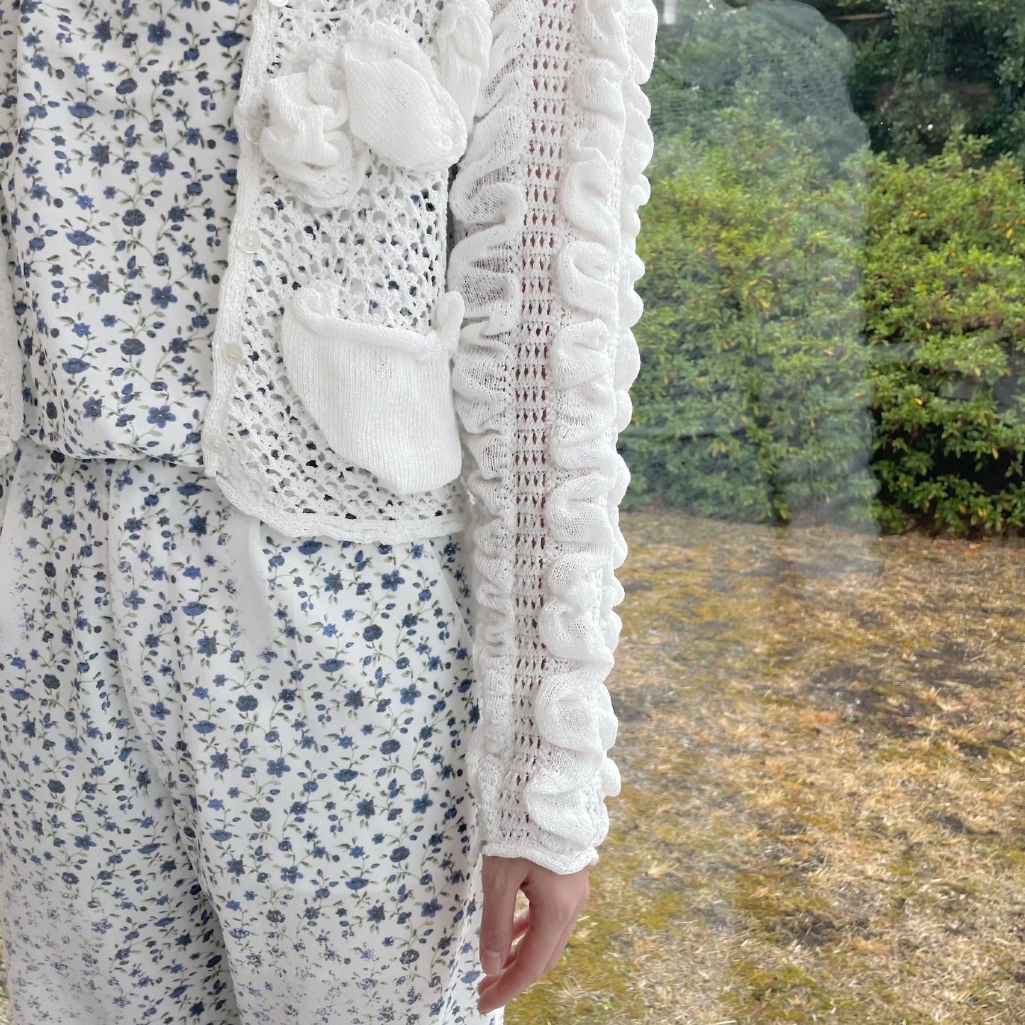 bubble cardigan / white / バブルカーディガン