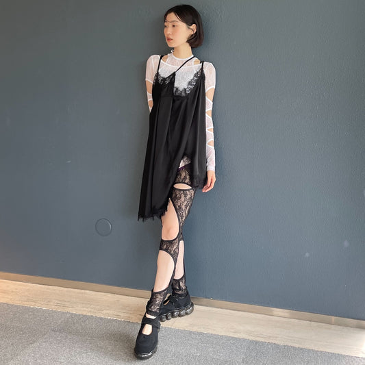 cyber lace leggings / black / レースレギンス