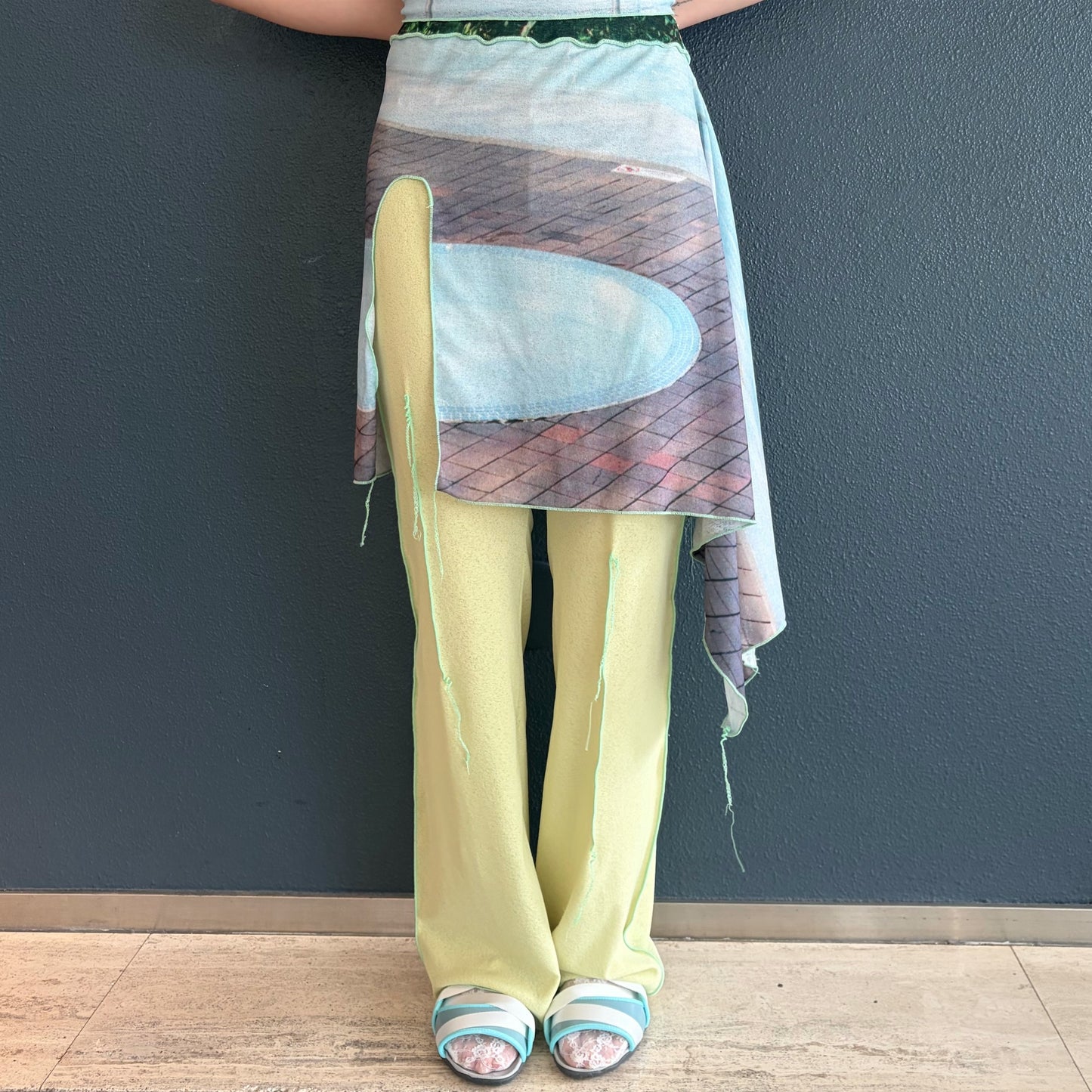 easy pants with skirt / pool / スカート付きイージーパンツ