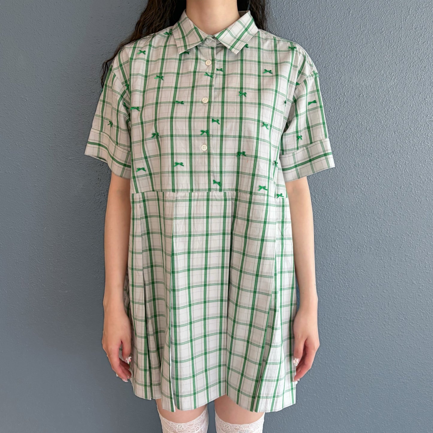 MINI RIBBON DRESS / GREEN / ミニリボンドレス