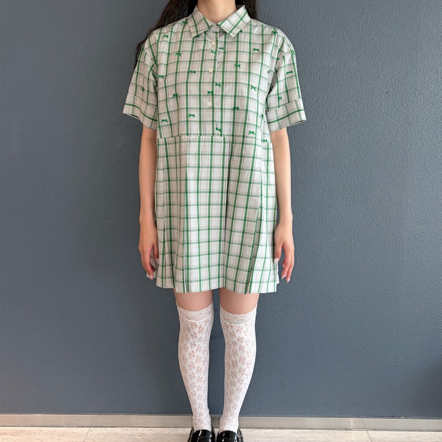 MINI RIBBON DRESS / GREEN / ミニリボンドレス