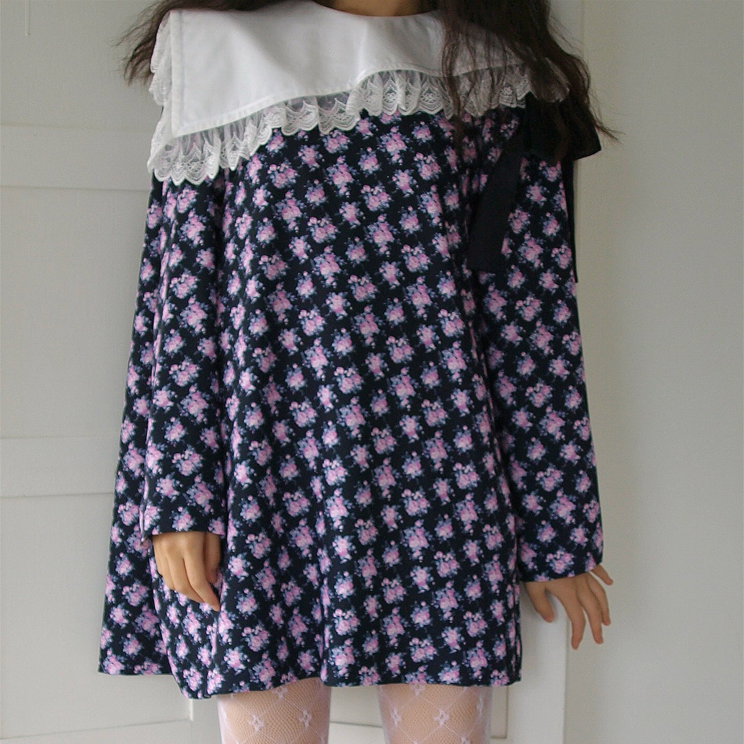 PIANO GIRL FLOWER / BLACK / レースカラードレス