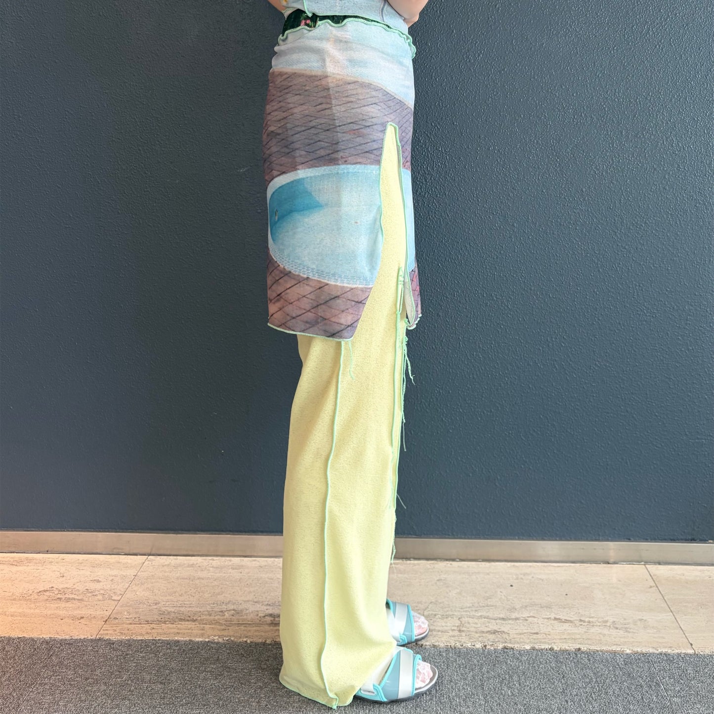 easy pants with skirt / pool / スカート付きイージーパンツ
