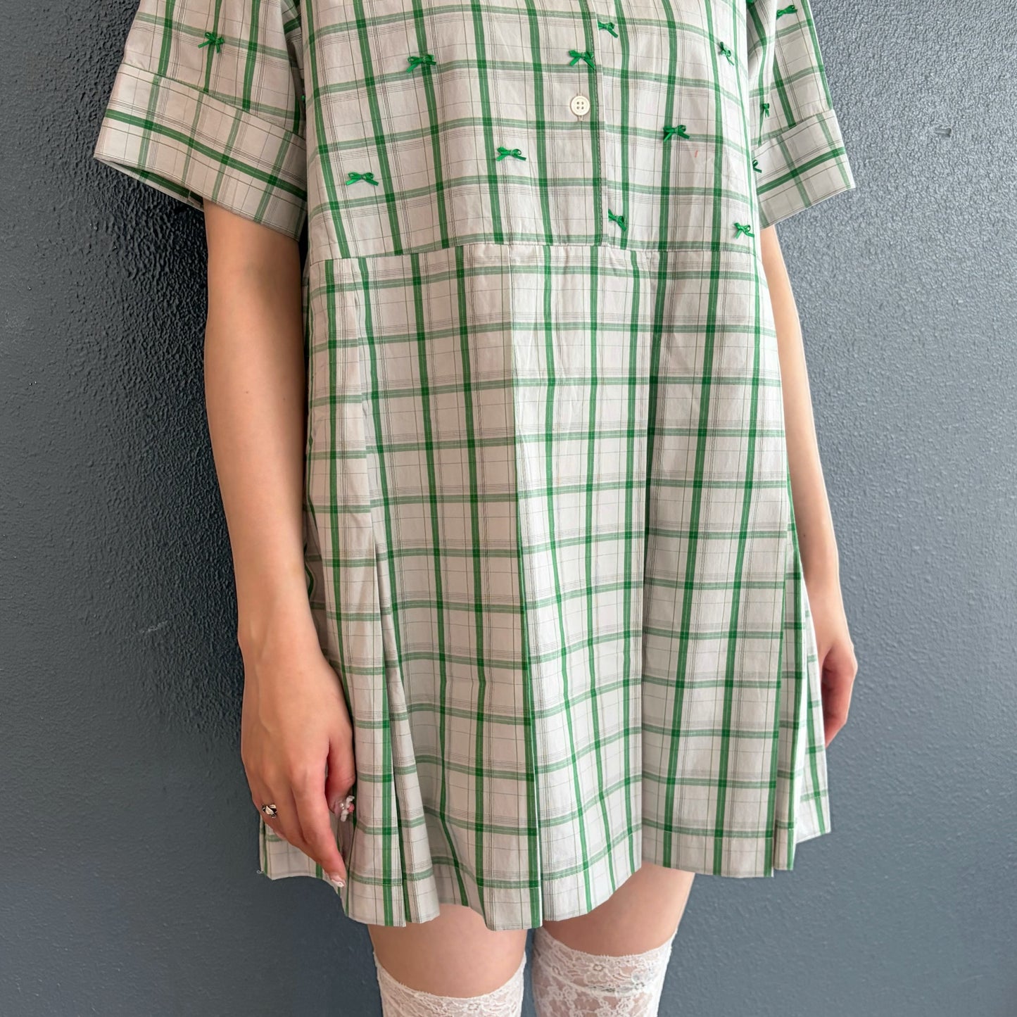 MINI RIBBON DRESS / GREEN / ミニリボンドレス