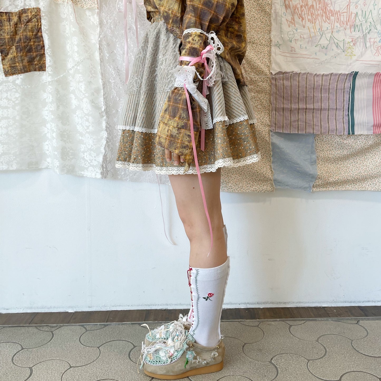 Layered mini Skirt / Brown / レイヤードミニスカート