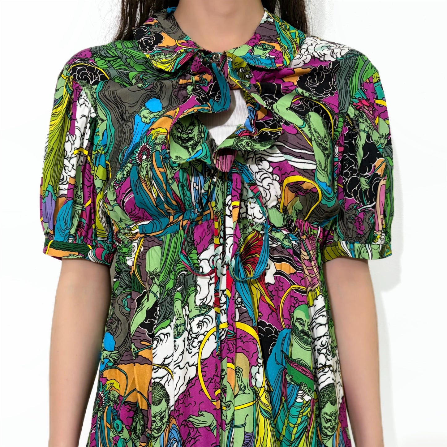 DRESS COLLABORATION WITH EMARY / BUDDHA / 総柄ワンピース