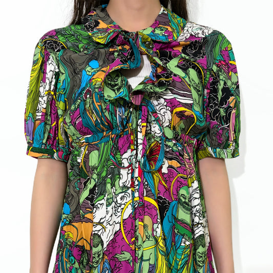 DRESS COLLABORATION WITH EMARY / BUDDHA / 総柄ワンピース