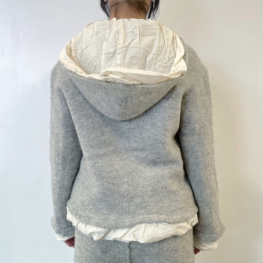 fulling hoody / gray / 縮絨ニットフーディー