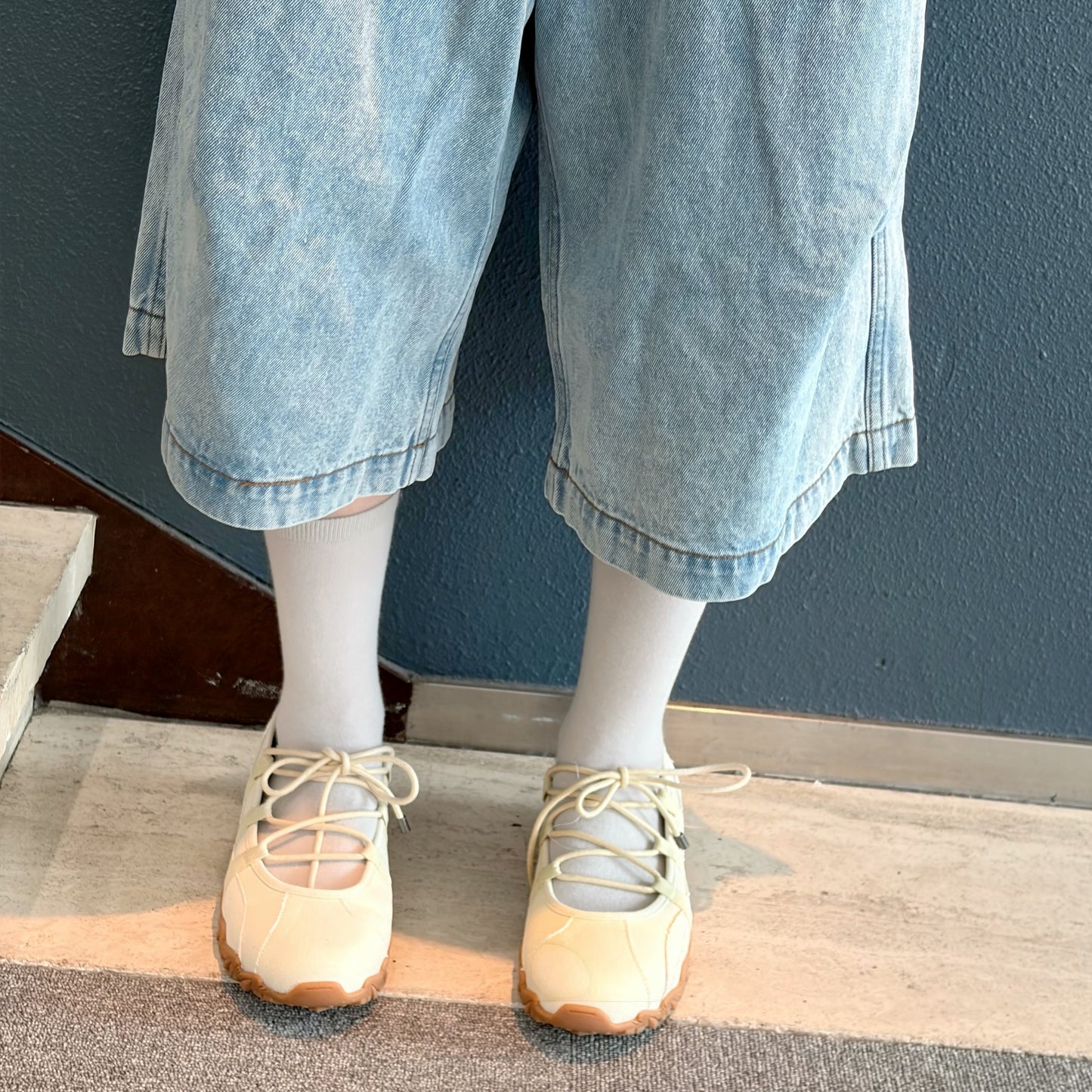 [fa.er.ie] cropped cut-off pants / denim / 切りっぱなしバミューダパンツ