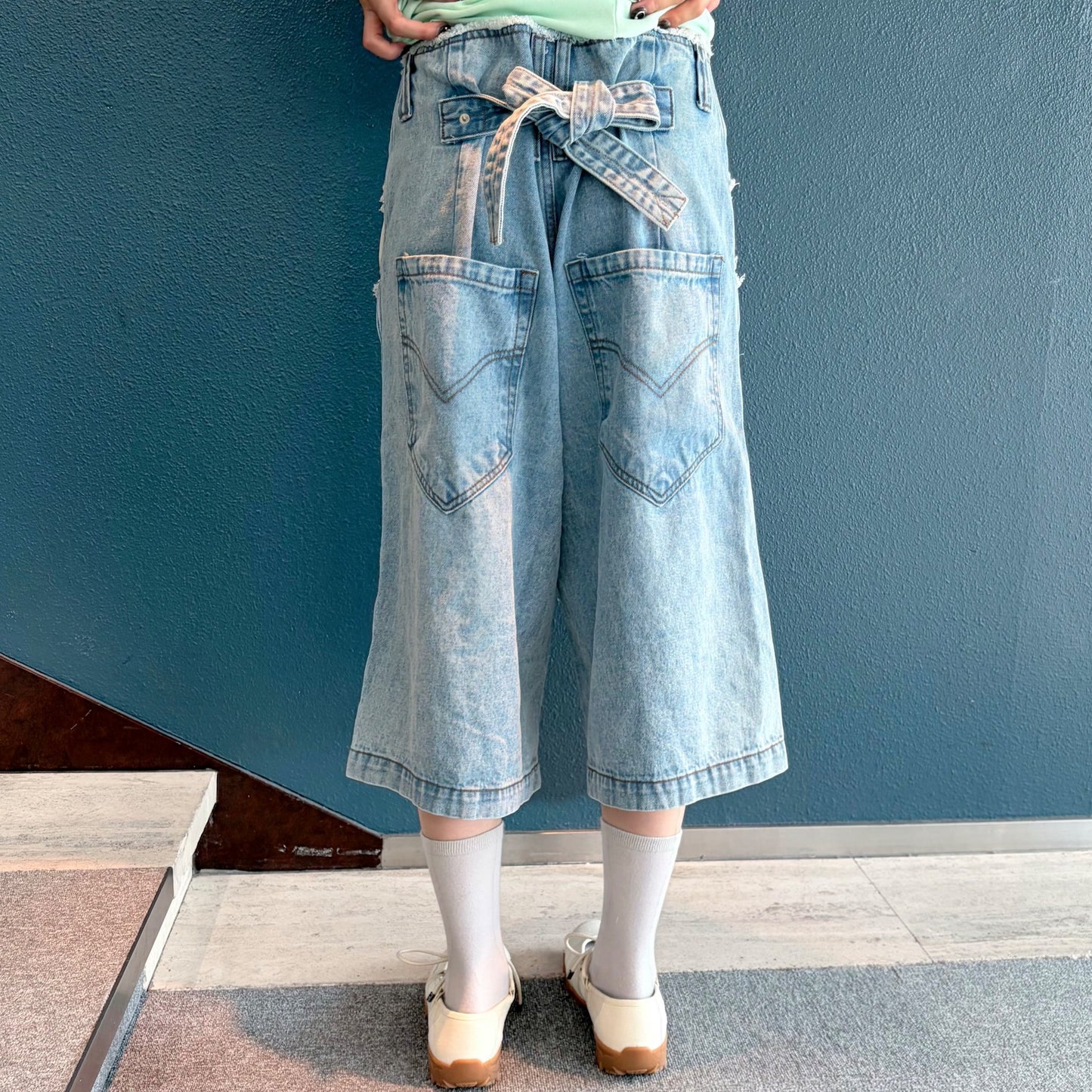 [fa.er.ie] cropped cut-off pants / denim / 切りっぱなしバミューダパンツ