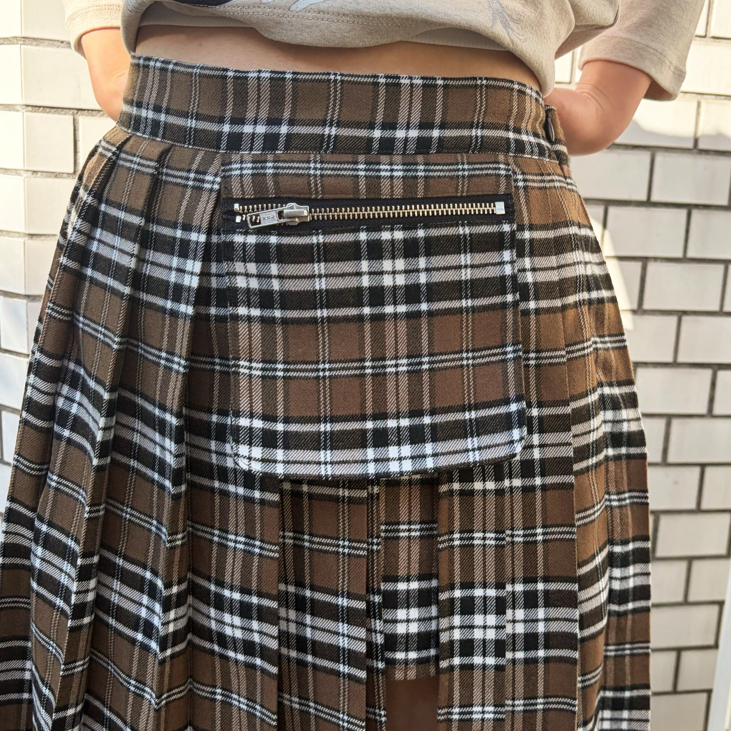 [fa.er.ie] check pocket pleated skirt pants / beige / プリーツスカートパンツ