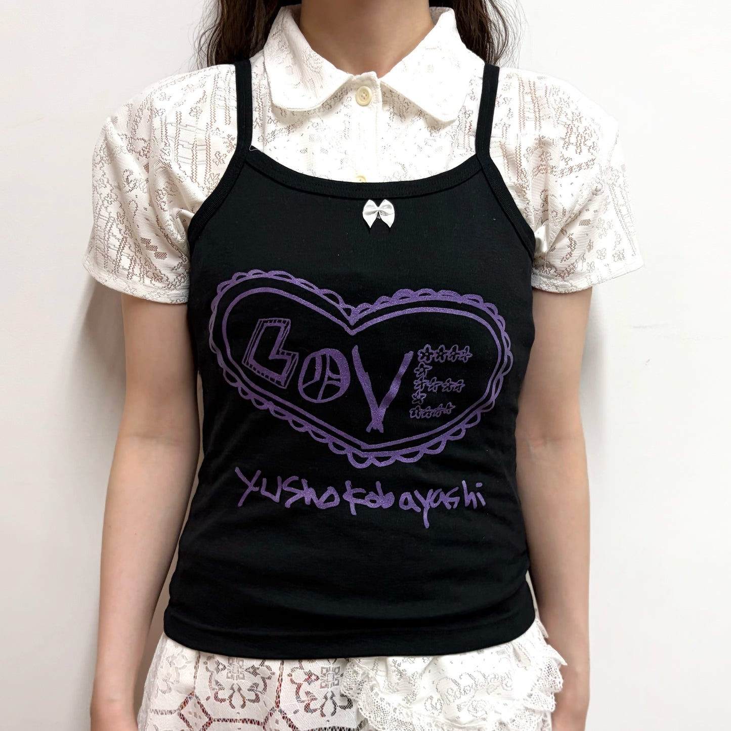 Camisole / black / プリントキャミソール