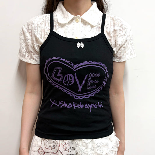 Camisole / black / プリントキャミソール