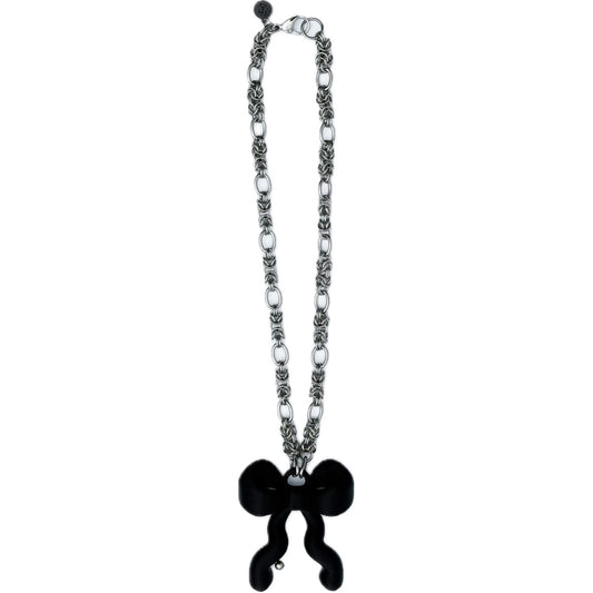 RIBBON NECKLACE / BLACK MATTE / リボンネックレス