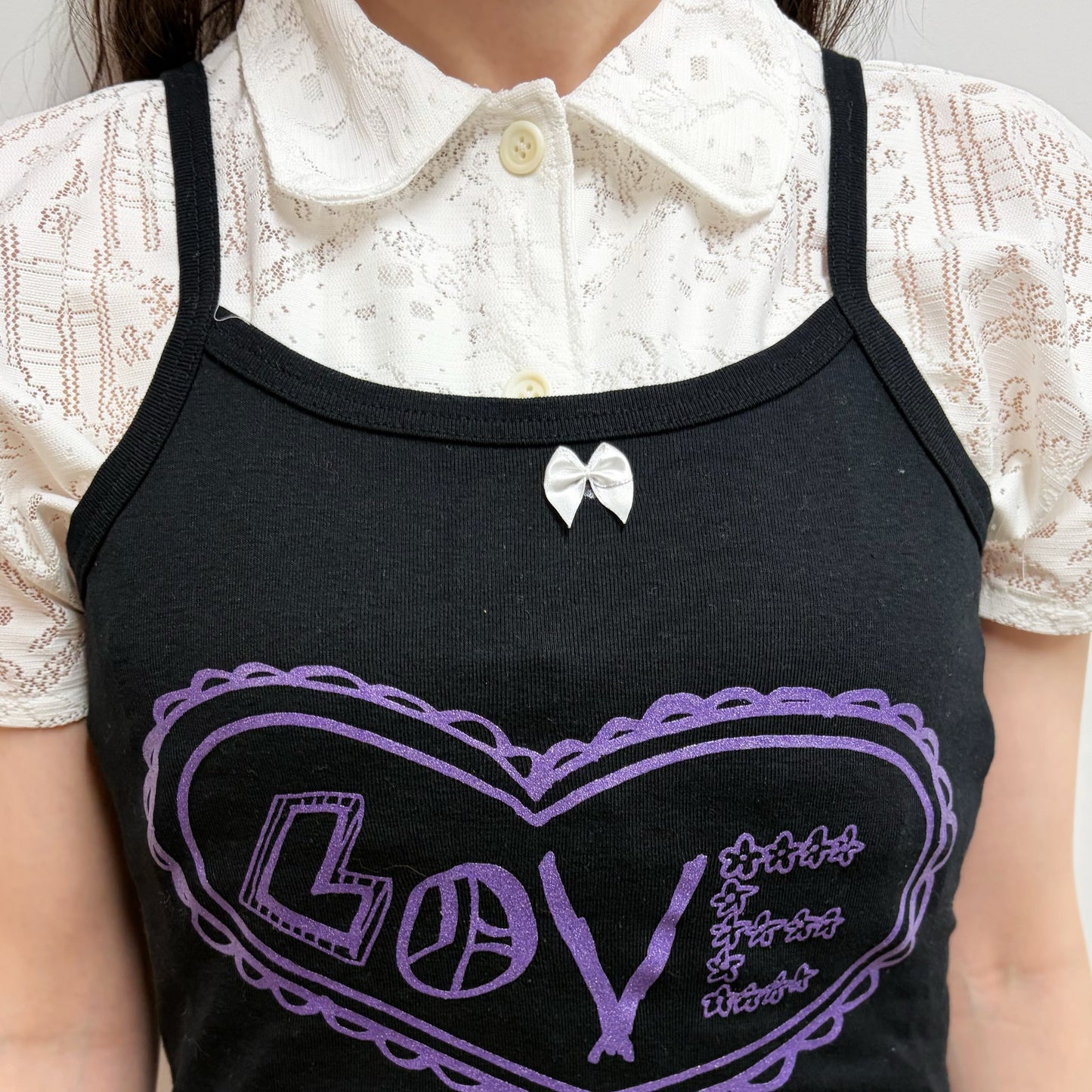 Camisole / black / プリントキャミソール