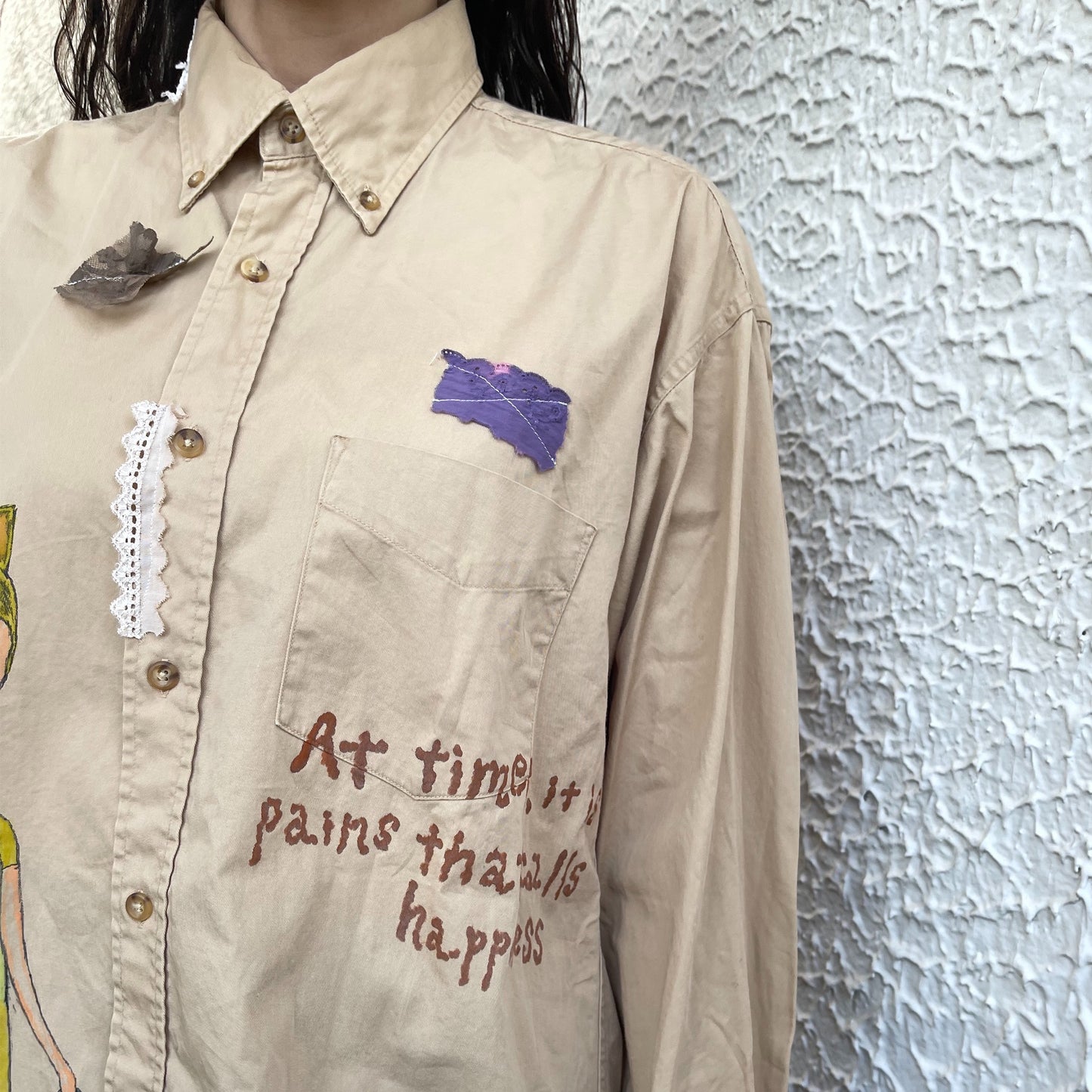 【trust teji 】Long sleeve couple blouse+ / Beige / ロングスリーブカップルブラウス