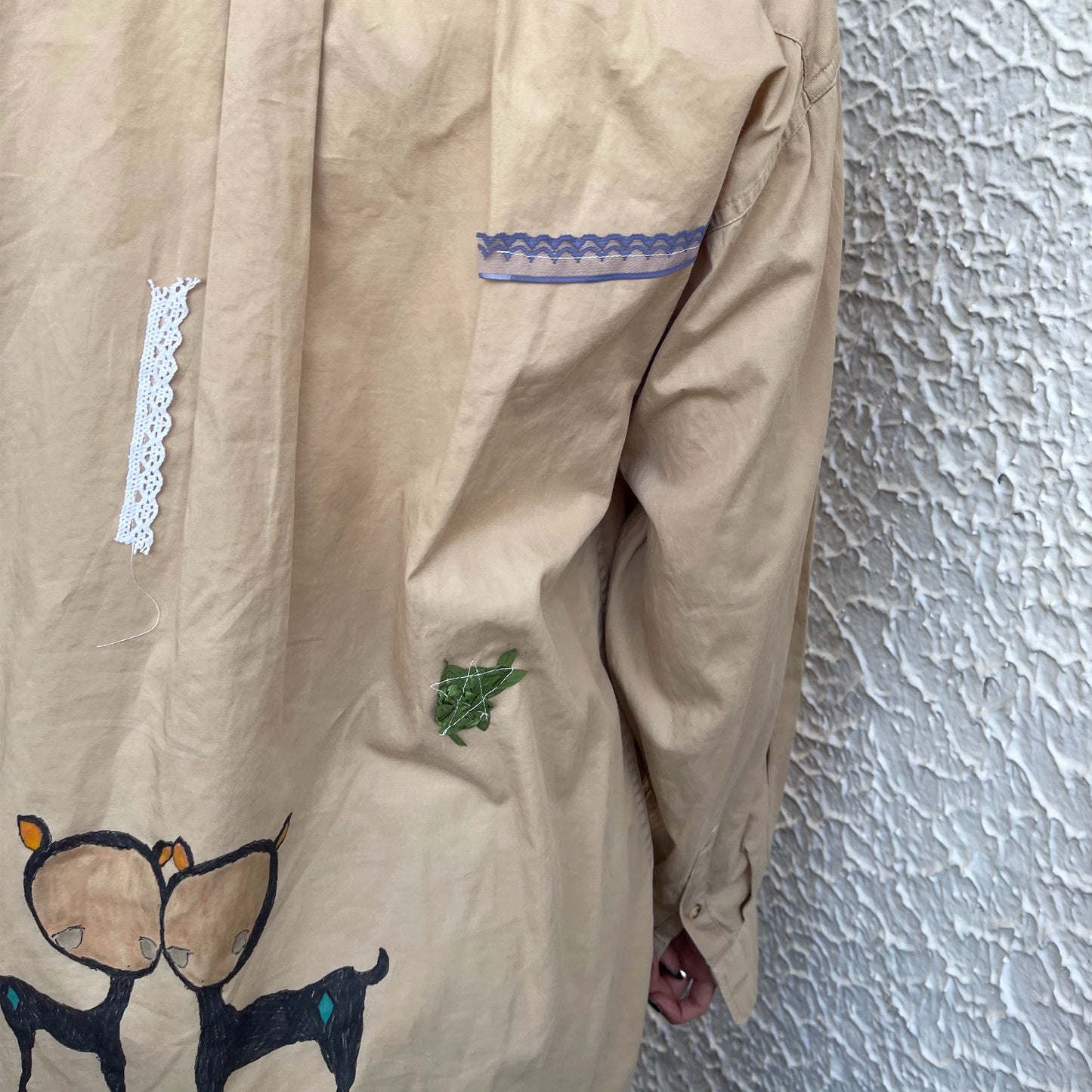 【trust teji 】Long sleeve couple blouse+ / Beige / ロングスリーブカップルブラウス