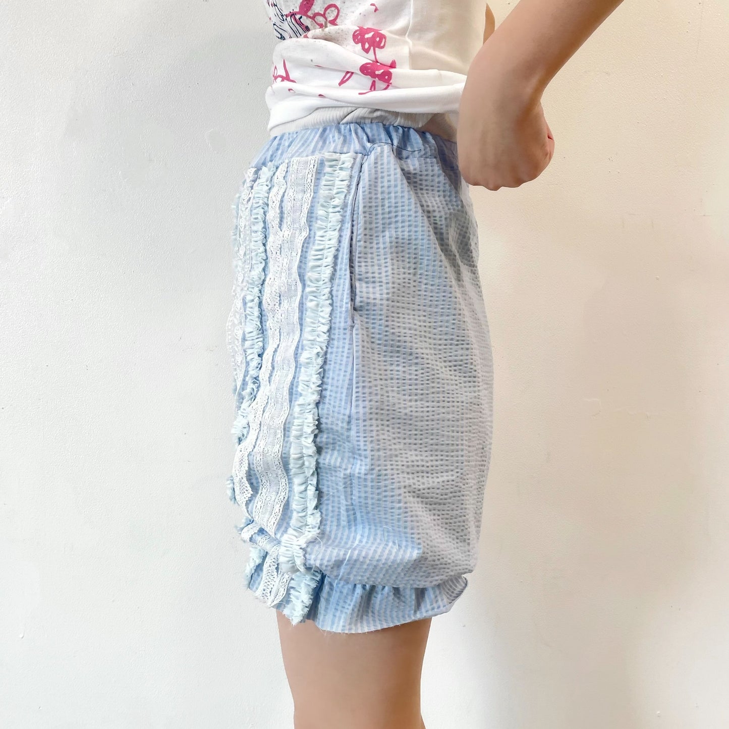 raffle short pants / Sky Blue / ラッフルショートパンツ