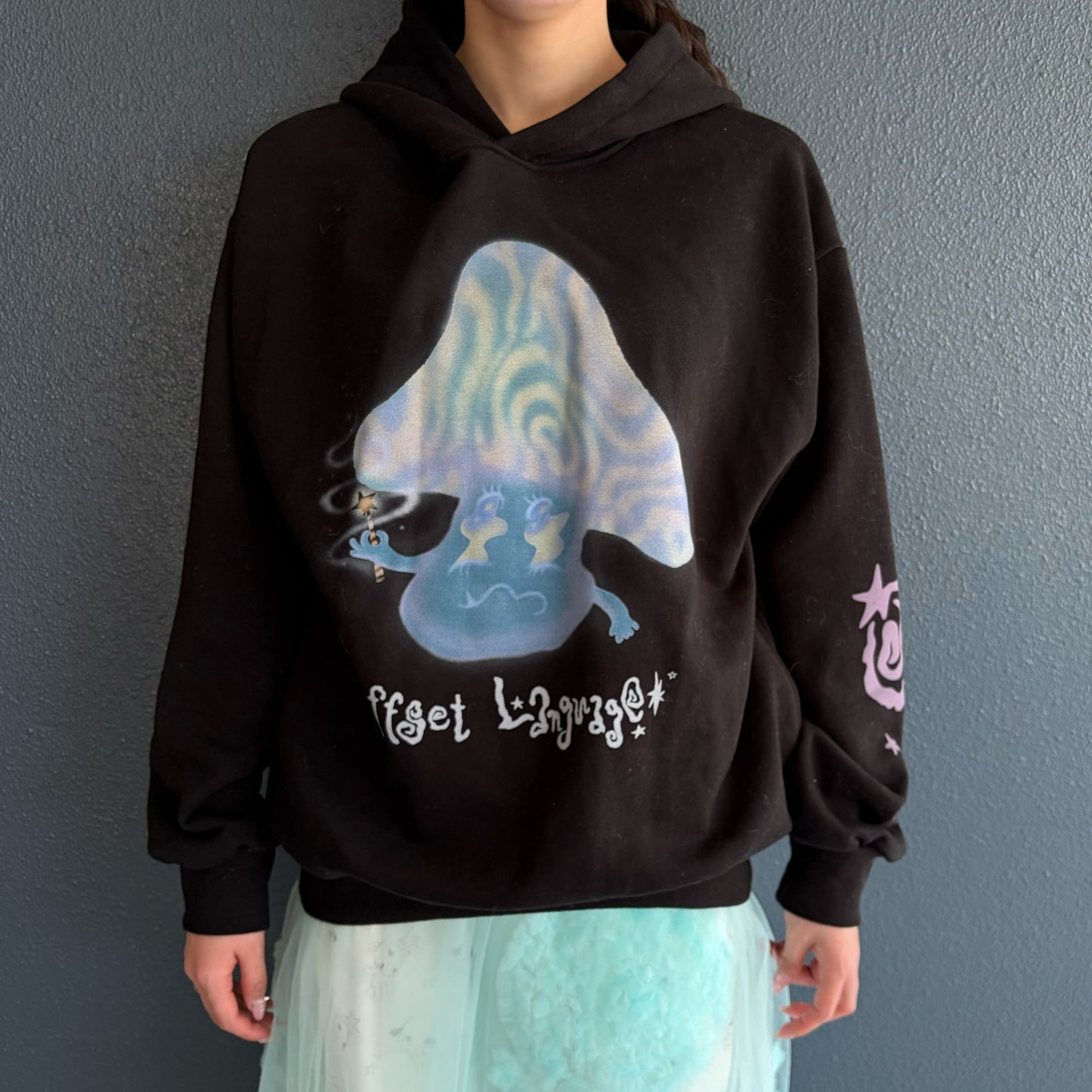 Glow Mushroom Hoodie / Black / グラフィックフーディー