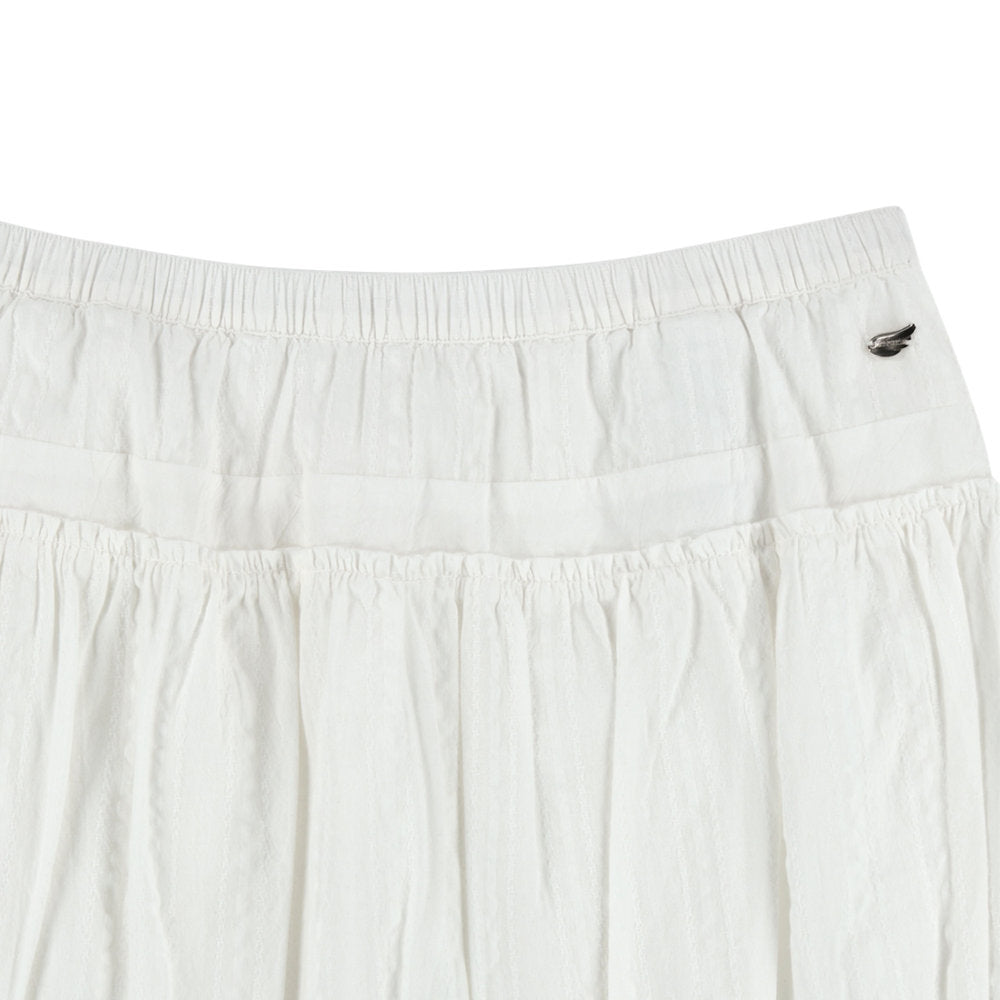 SHIRRING MIDI SKIRT / WHITE / シャーリングミディスカート