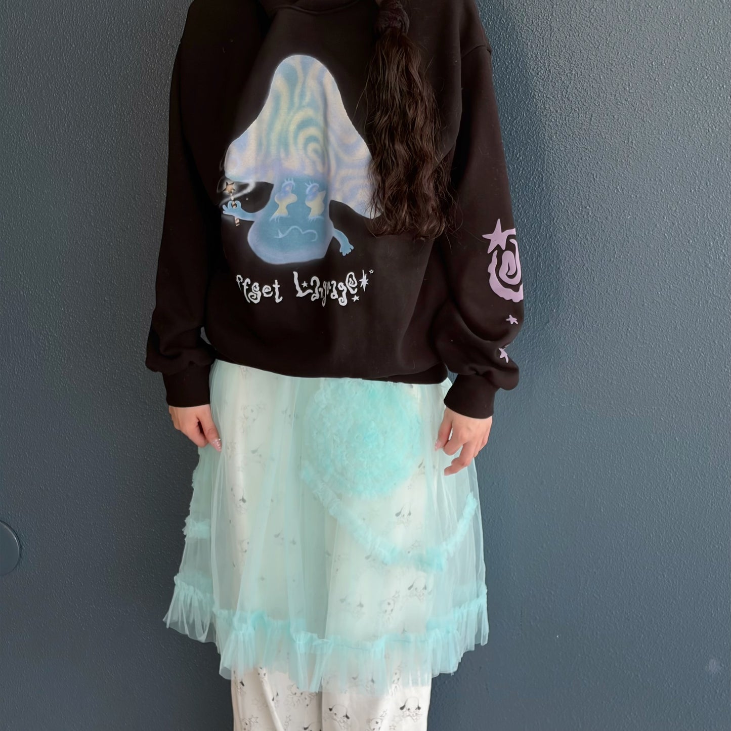 Glow Mushroom Hoodie / Black / グラフィックフーディー