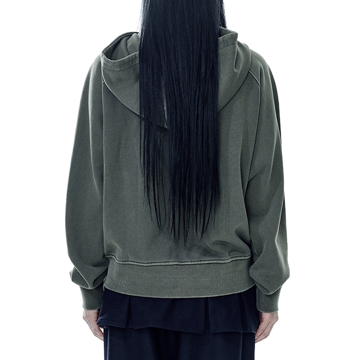 VINTAGE TAPE HOOD ZIP UP / KHAKI / キャラクターフードジップアップ