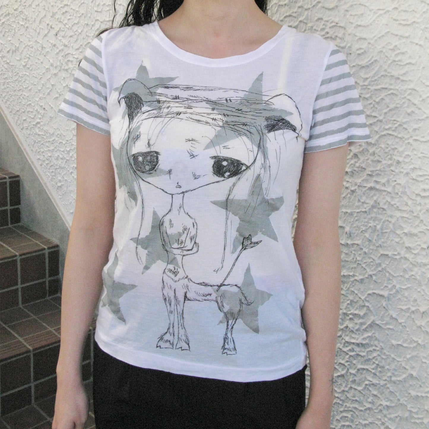 【trust teji 】Star drawing tee+ / White / ドローイングTシャツ