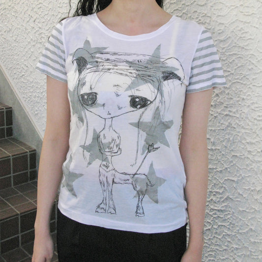 【trust teji 】Star drawing tee+ / White / ドローイングTシャツ