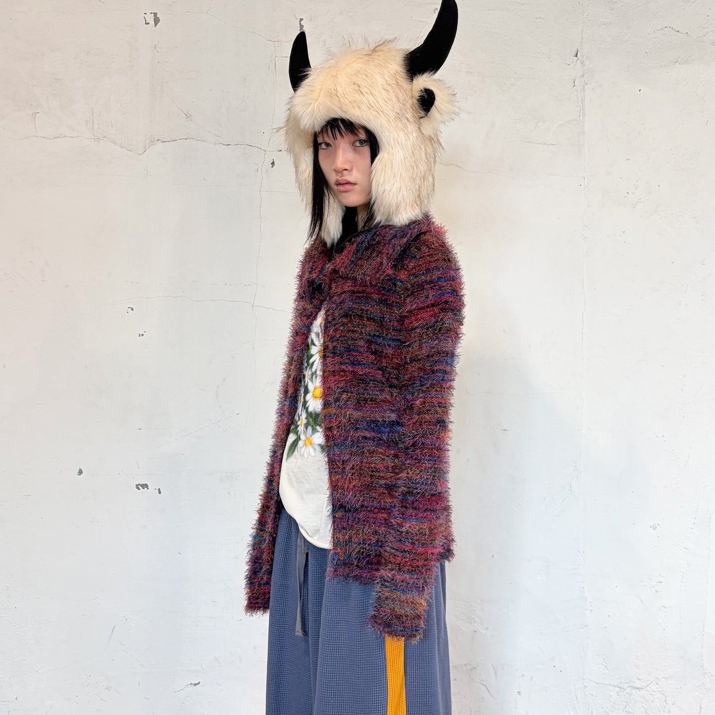 [F.E.E.S] mixed yarn cardigan / navy / ミックスヤーンカーディガン