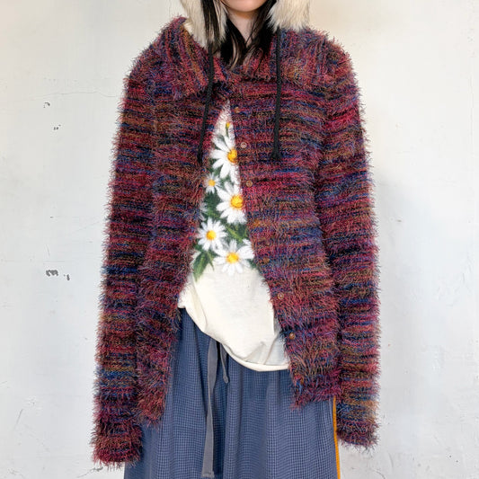 [F.E.E.S] mixed yarn cardigan / navy / ミックスヤーンカーディガン