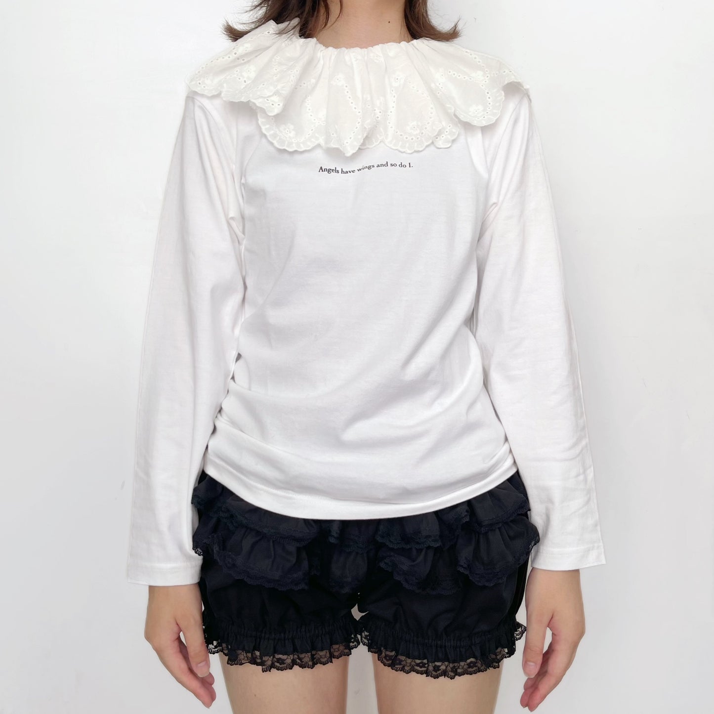 Angelic wings long Tee / White / ロングスリーブTシャツ