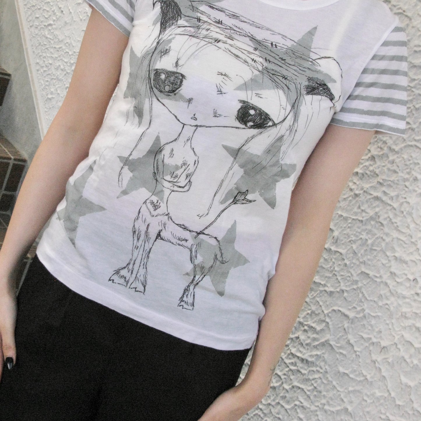 【trust teji 】Star drawing tee+ / White / ドローイングTシャツ
