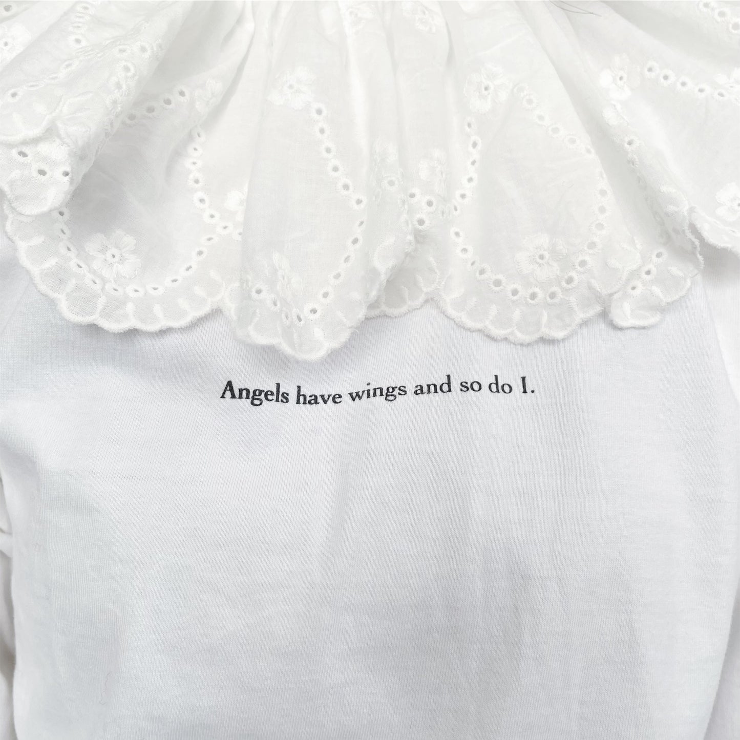 Angelic wings long Tee / White / ロングスリーブTシャツ