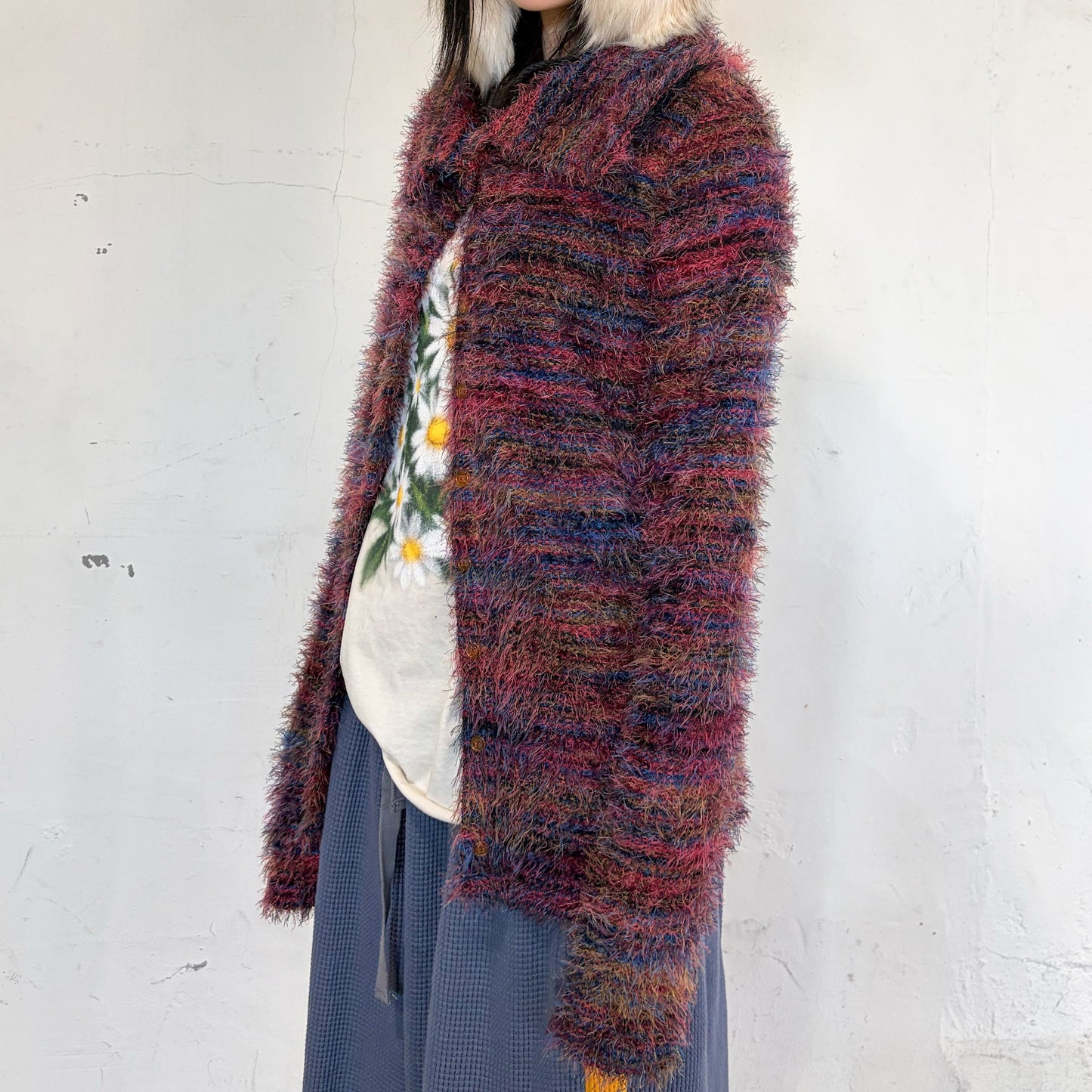 [F.E.E.S] mixed yarn cardigan / navy / ミックスヤーンカーディガン