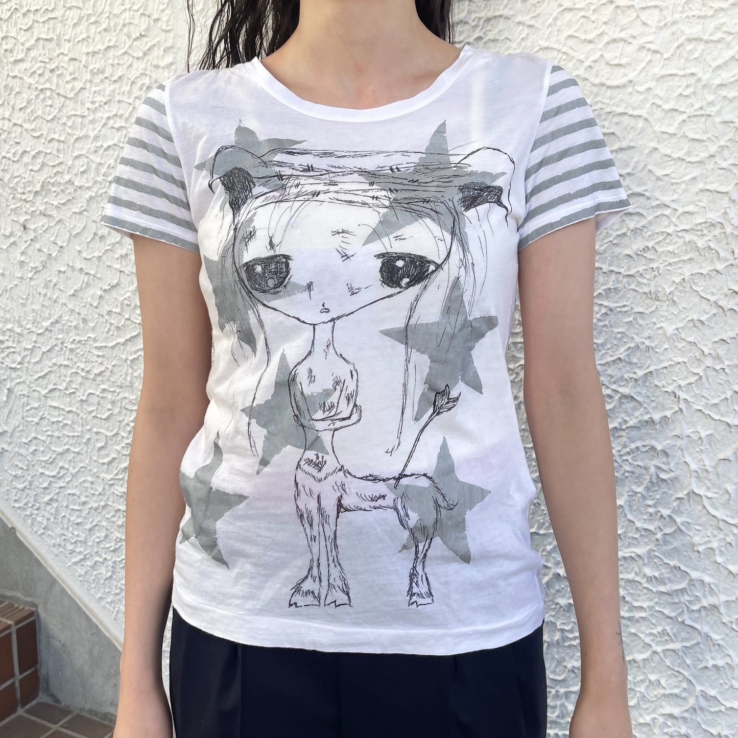 【trust teji 】Star drawing tee+ / White / ドローイングTシャツ