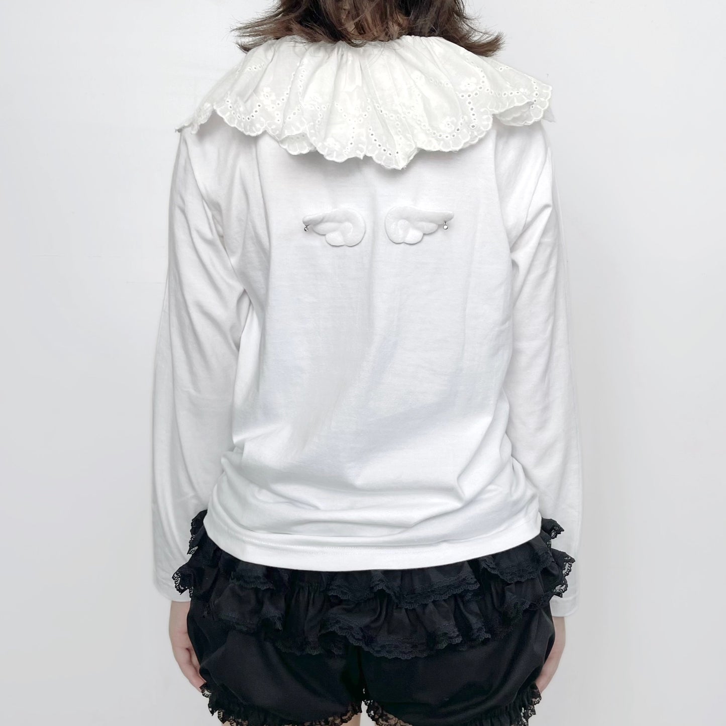 Angelic wings long Tee / White / ロングスリーブTシャツ