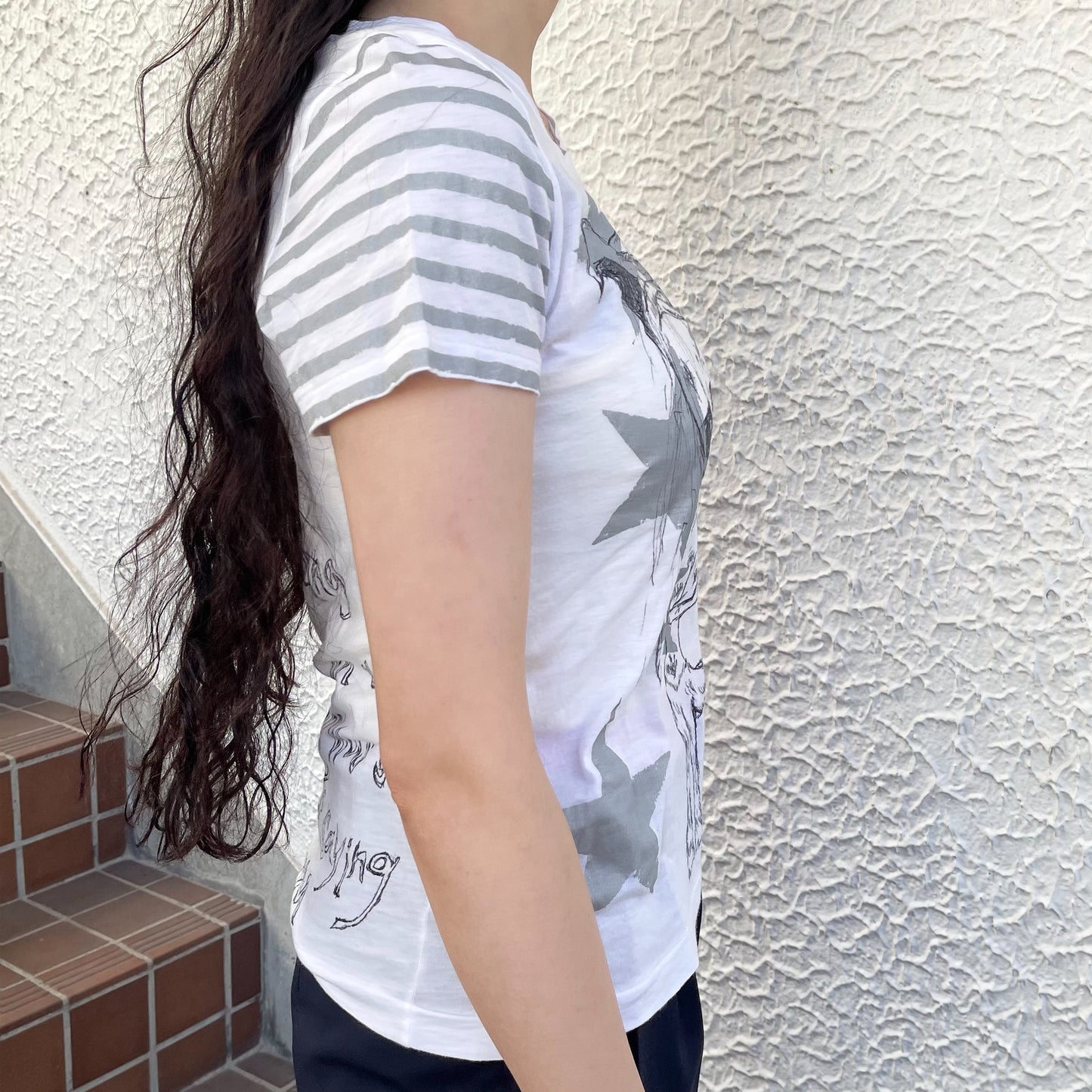 【trust teji 】Star drawing tee+ / White / ドローイングTシャツ