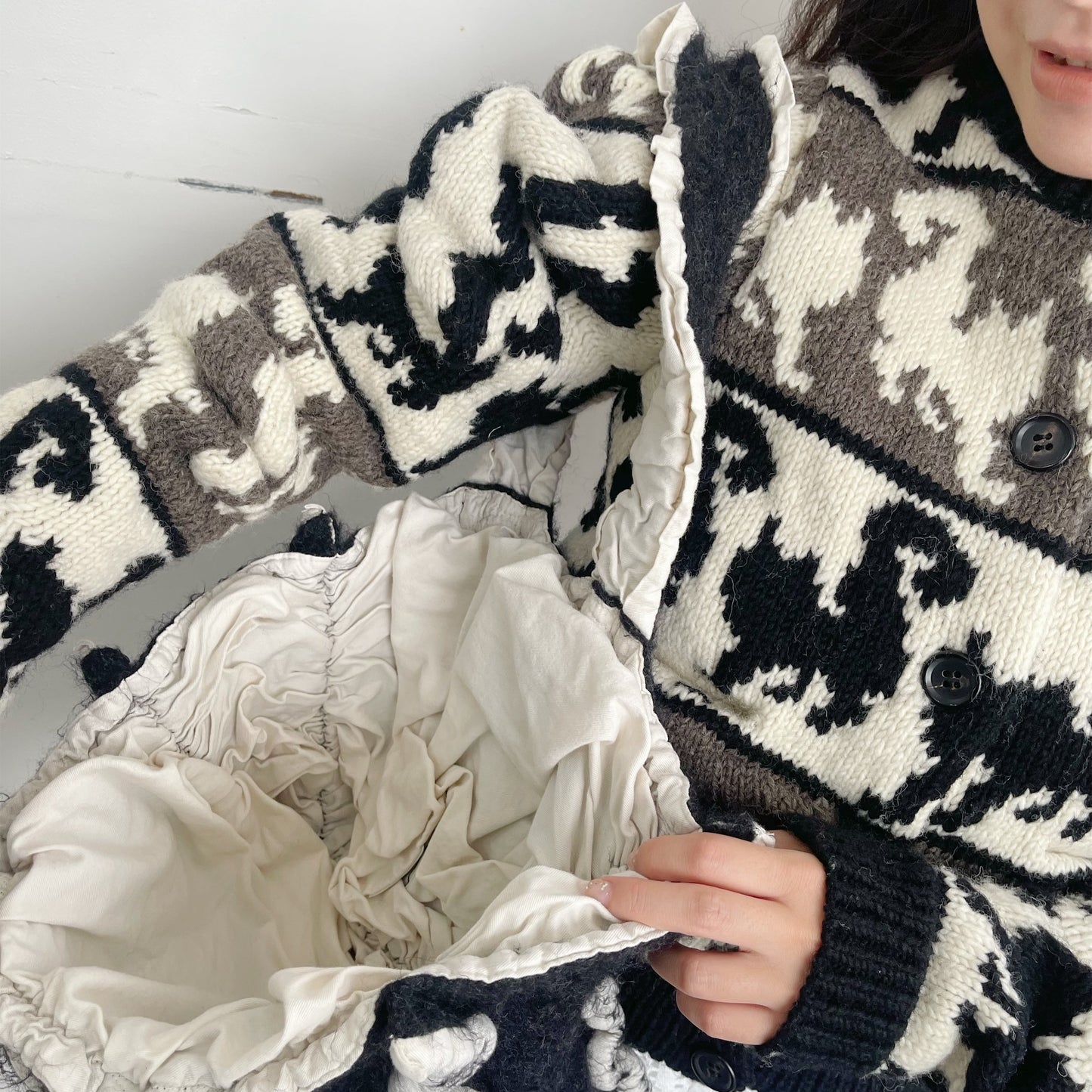 fulling bag mini / charcoal gray / 縮絨ミニトートバッグ