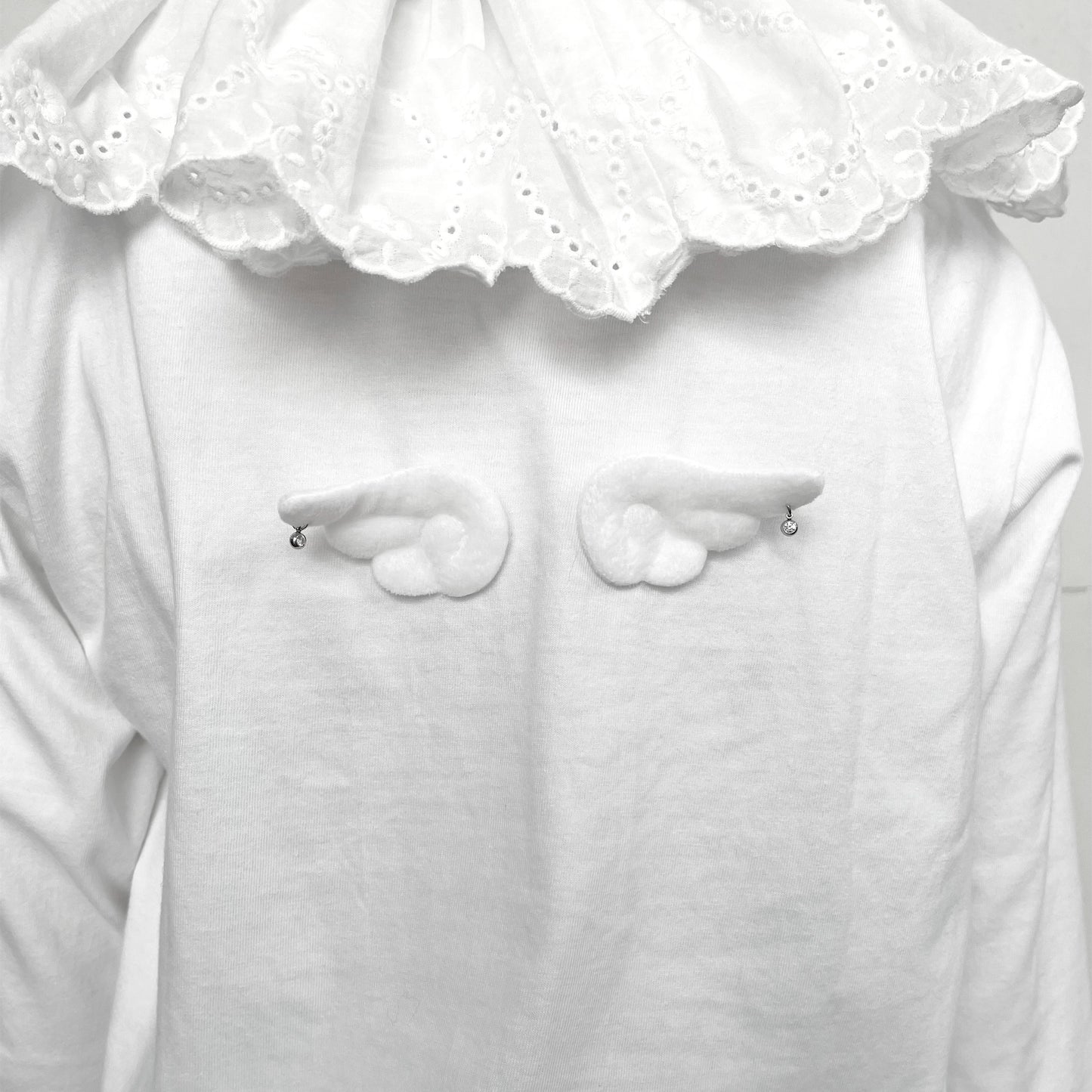 Angelic wings long Tee / White / ロングスリーブTシャツ
