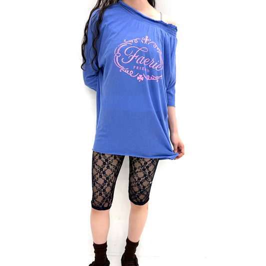 [fa.er.ie] sui loose top / blue / シャーリングプリントトップ