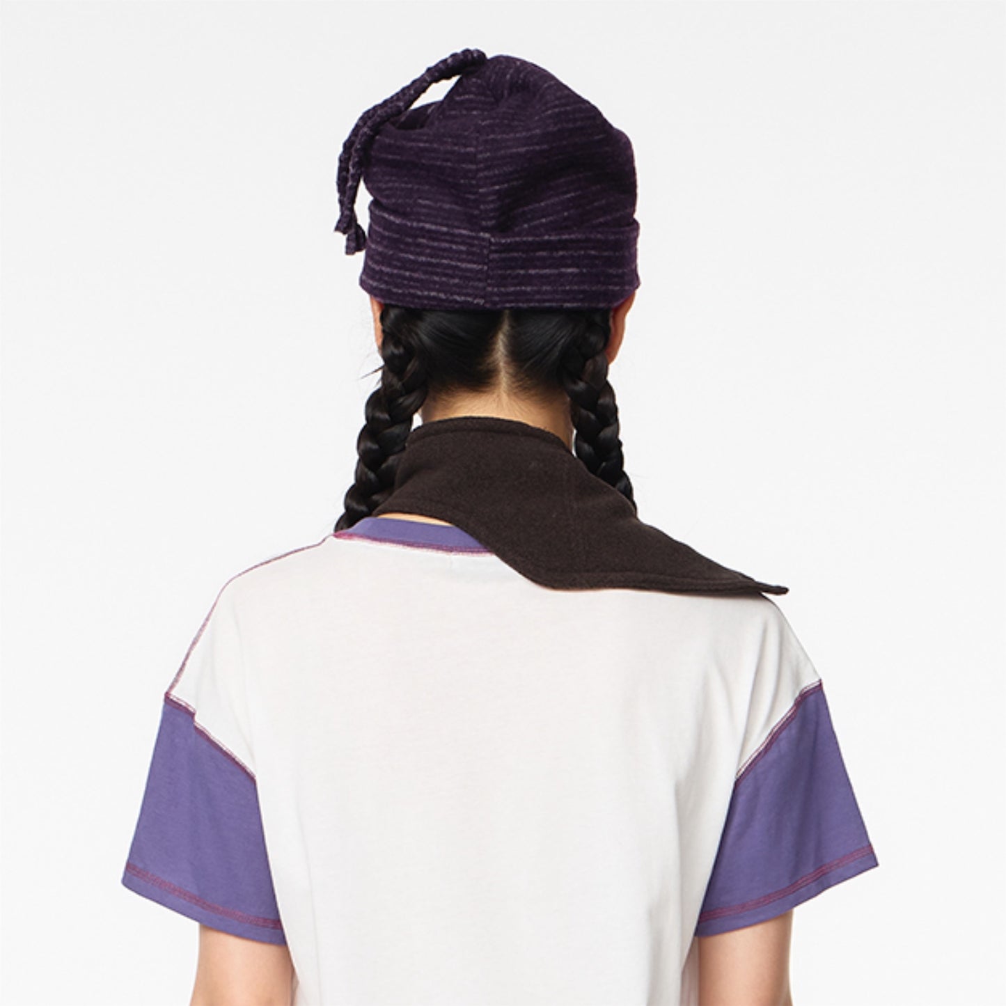BRAIDED FLEECE BEANIE / PURPLE / フリースビーニー