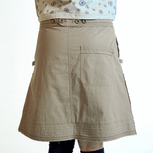 RAW EDGE COTTON SKIRT / ASH BROWN / 切りっぱなしスカート