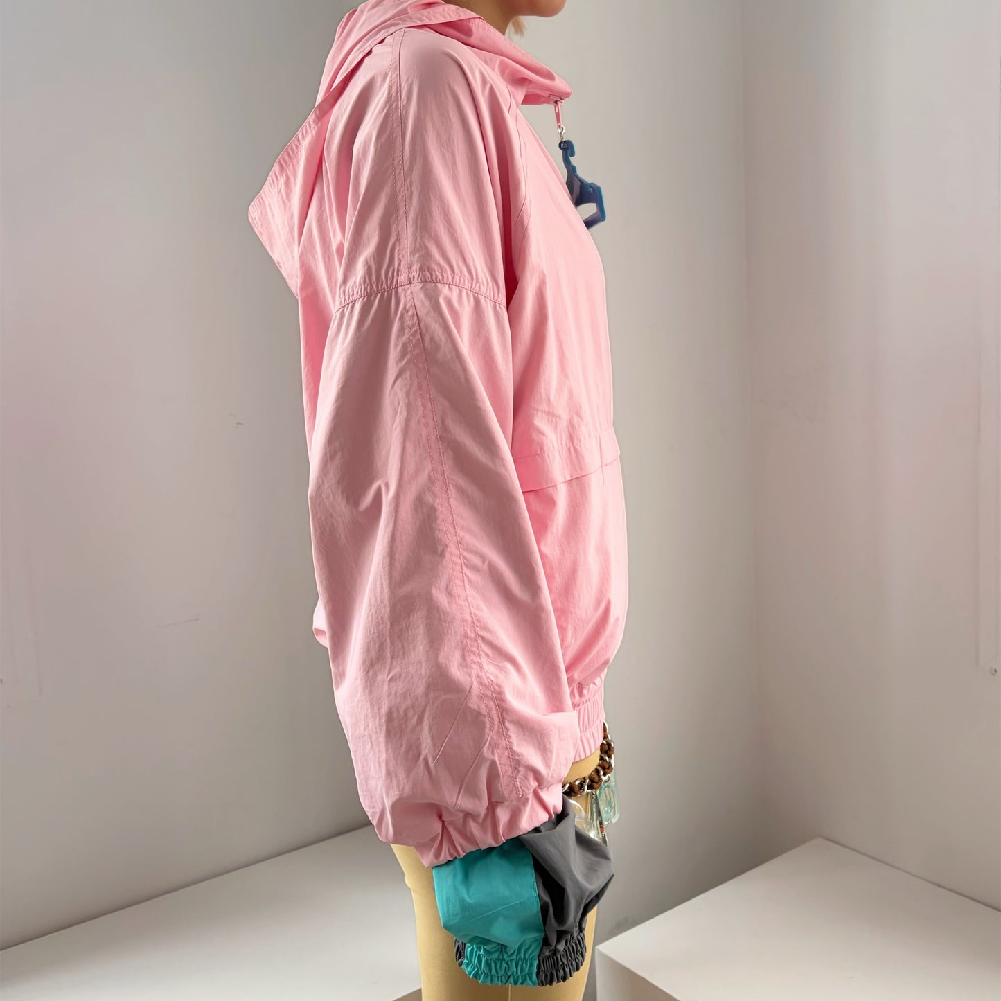 DOUBLE SLEEVE TRACK JACKET / POWDER PINK / ダブルスリーブトラックジャケット