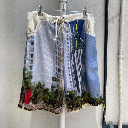 print sweat half pants / beach / プリントスエットハーフパンツ