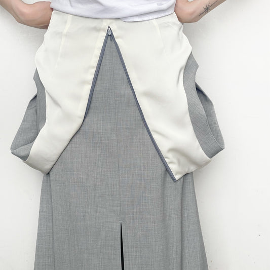 undressed skirt / light grey x off white / アンドレスドスカート