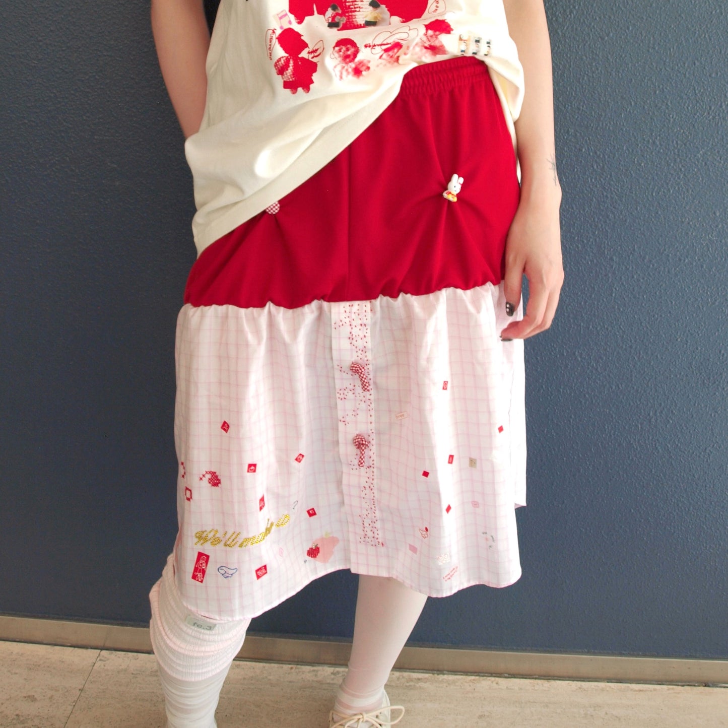 まにあうかもしれない skirt / Red / 切り替えスカート